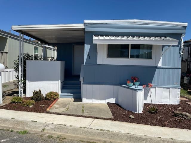 a front view of a house with entryway