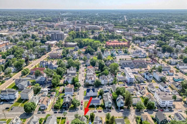 an aerial view of multiple house