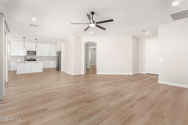 a view of an empty walk in closet