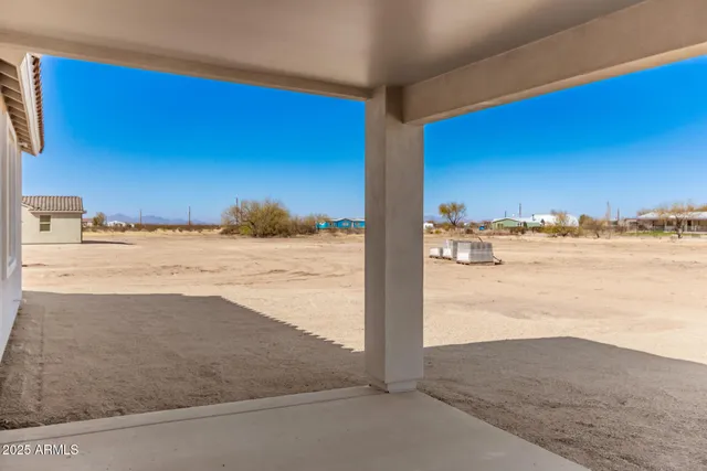 a view of a small space with a window
