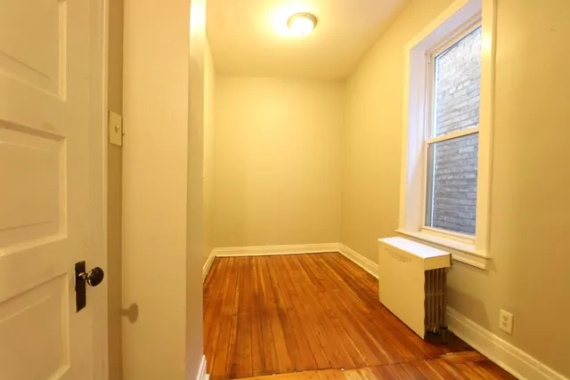 a view of a bathroom with a window