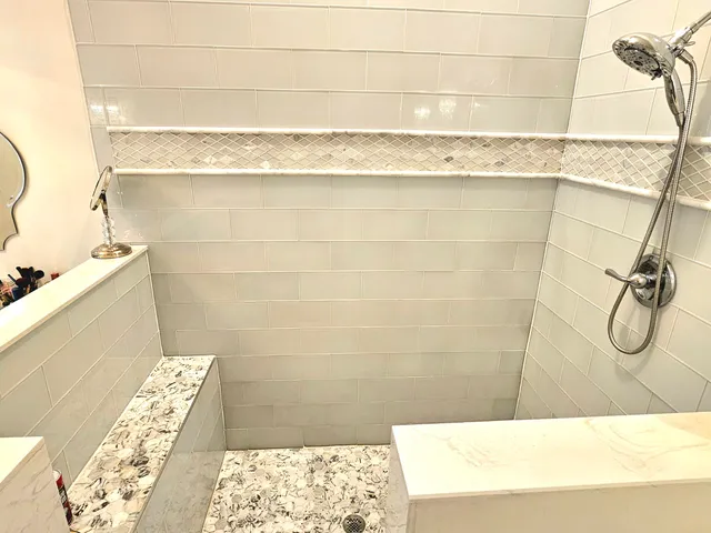 a bathroom with a shower