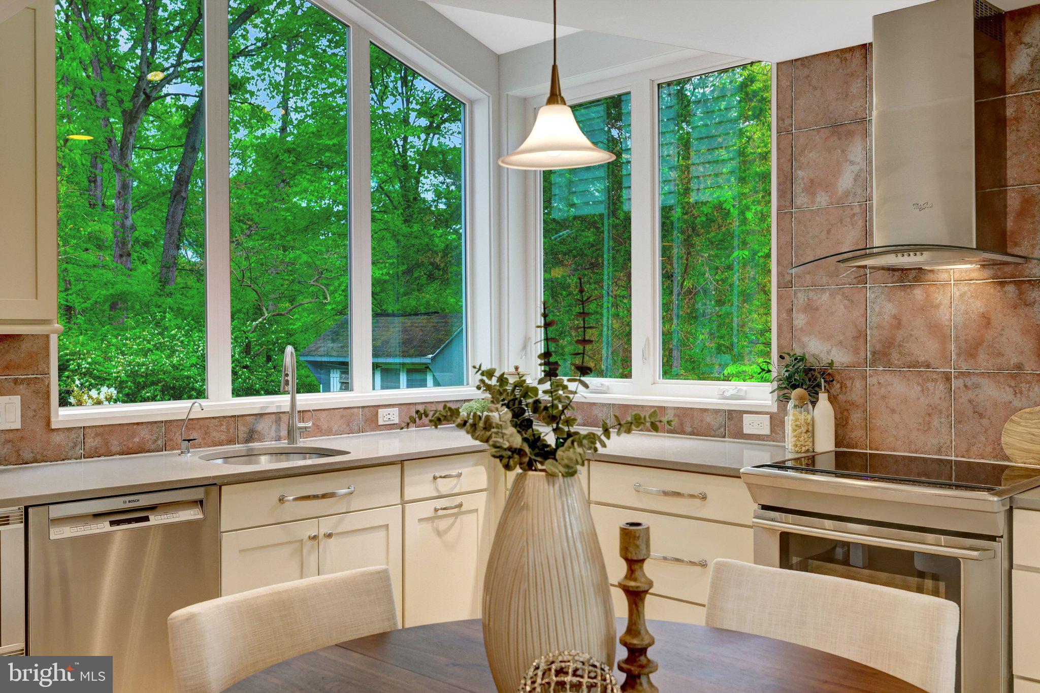 3308 Rocky Mt Road Fairfax, VA 22031 - Photo 22 of 65 Contemporary flare: Kitchen looking out backyard