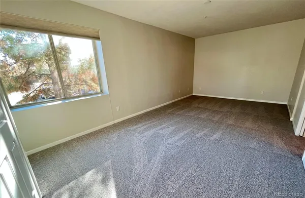 an empty room with closet