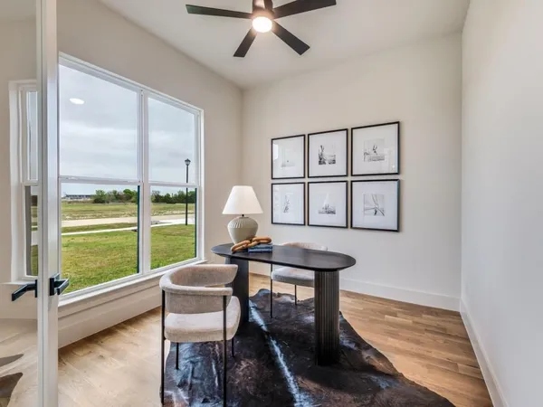a living room with furniture