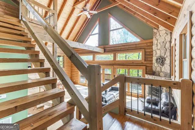 a view of an entryway with staircase