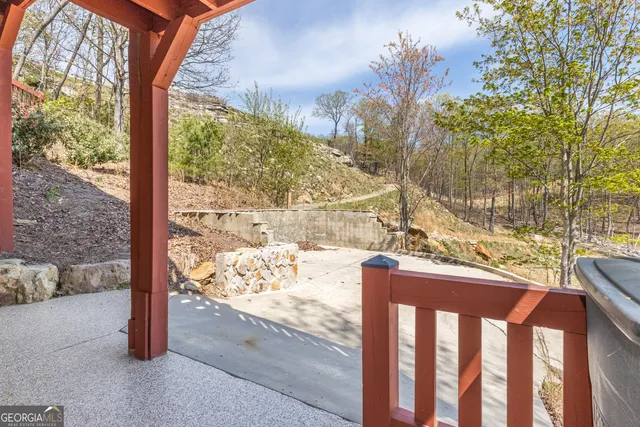 a view of a porch with a yard