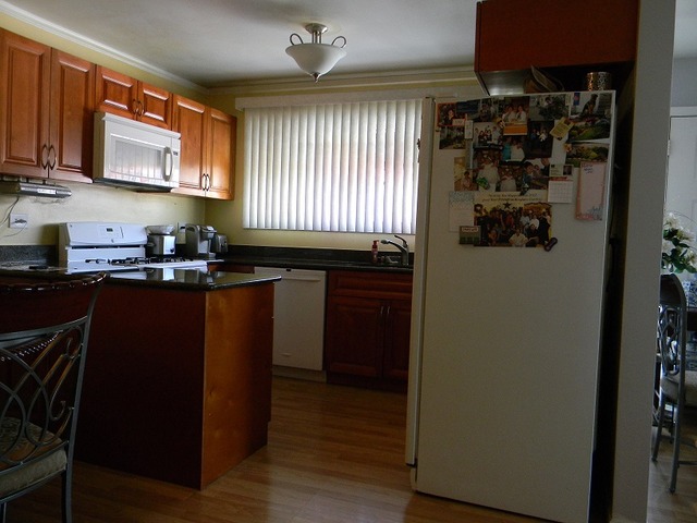 129 Virginia Court Streamwood, IL 60107 - Photo 5 of 14 a kitchen with a refrigerator and a microwave