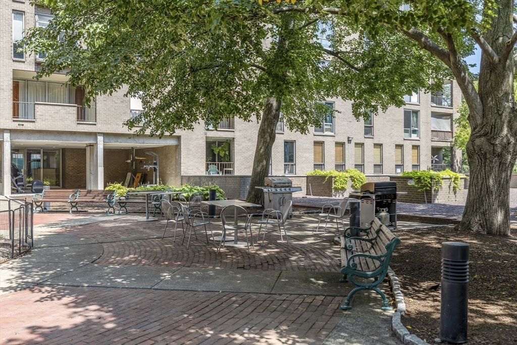 33 Pond Avenue, Unit 919 Brookline, MA 02445 - Photo 32 of 37 a view of a house with backyard sitting area and garden