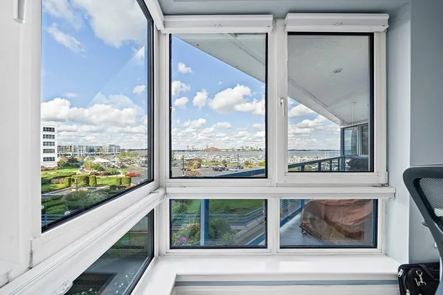 a view of a mirror from a window