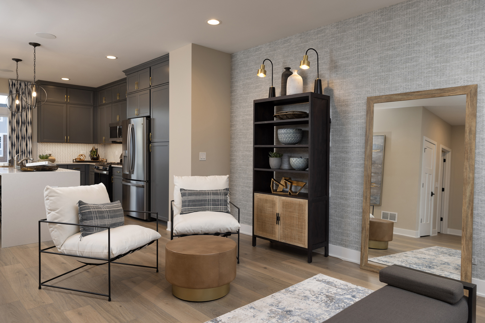 342 Timberleaf Circle Roselle, IL 60172 - Photo 7 of 8 a living room with furniture a rug and kitchen view