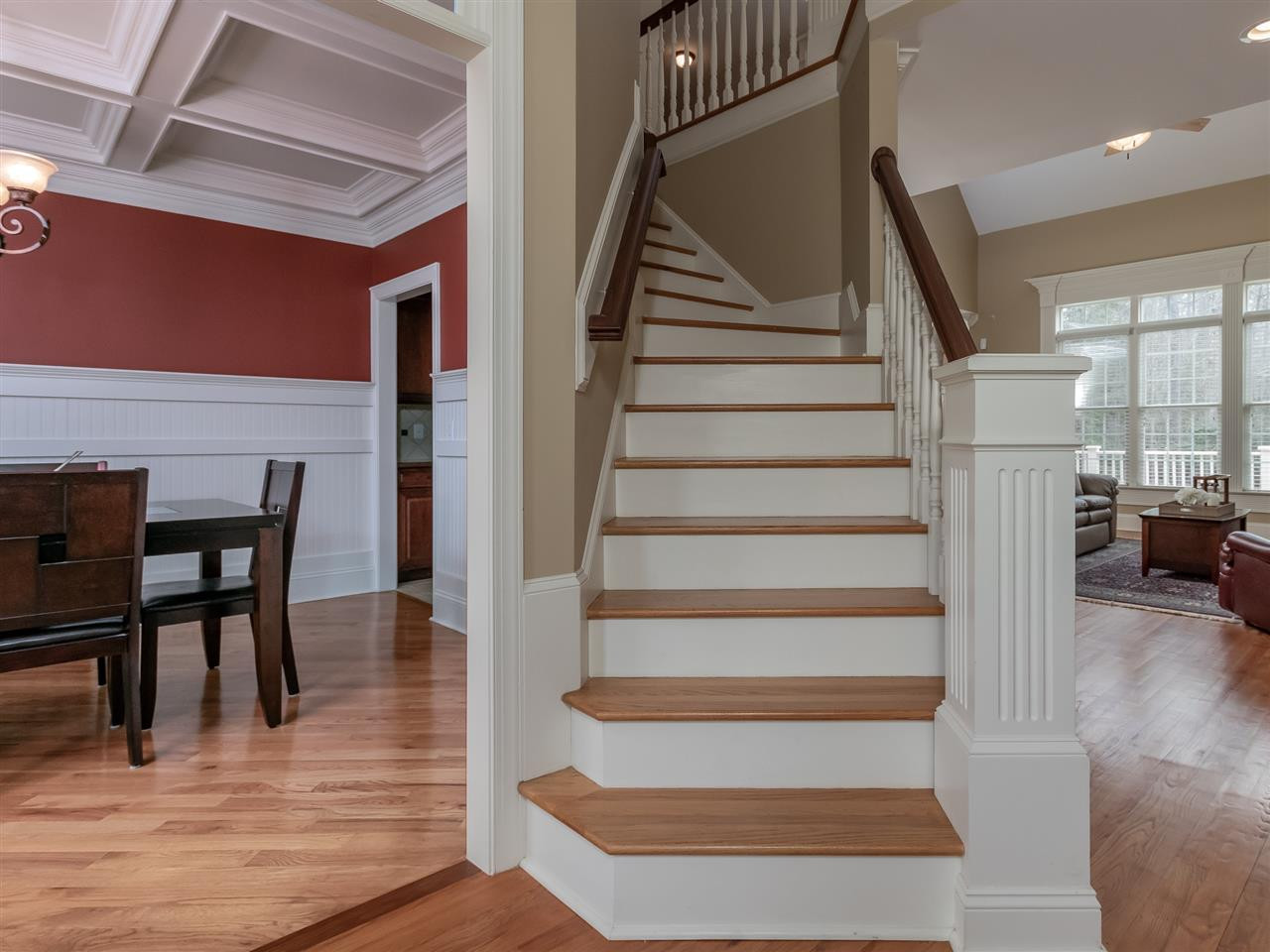 1413 Wynncrest Court Raleigh, NC 27603 - Photo 20 of 30 Main stairway with hardwoods