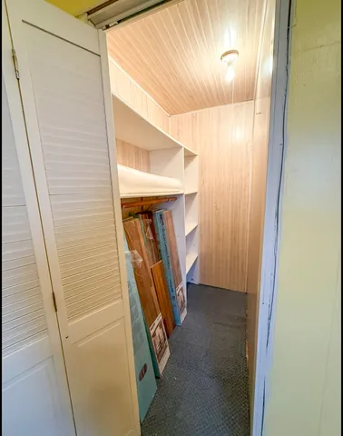 a bathroom with a shower and a toilet