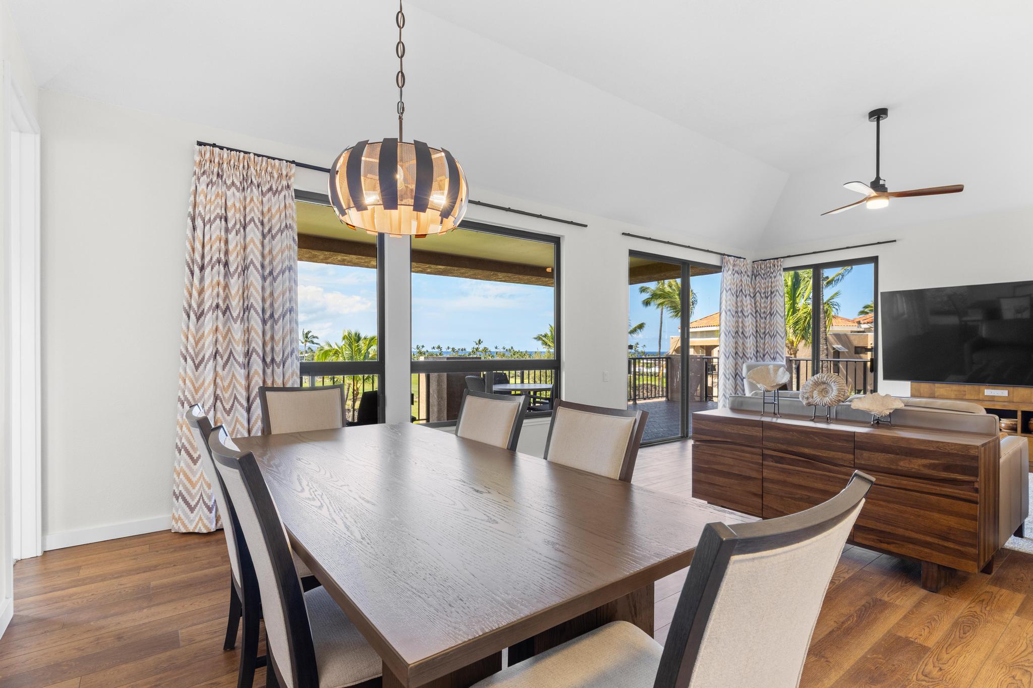 69-450 Bay Club, Unit 236 Waikoloa, HI 96738 - Photo 11 of 22 a view of a dining room with furniture window and outside view