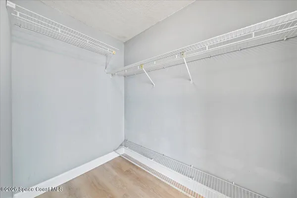 a view of a room with empty racks
