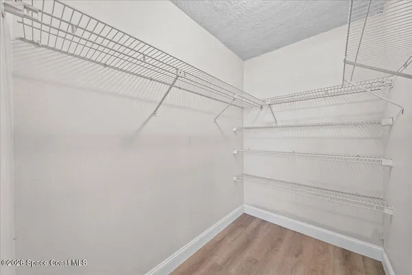a view of a room with empty racks