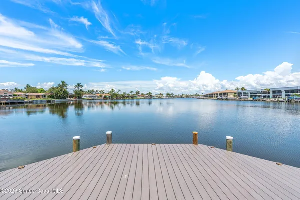 a view of a lake with houses
