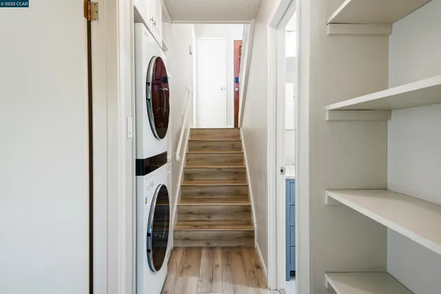 a view of entryway with wooden floor