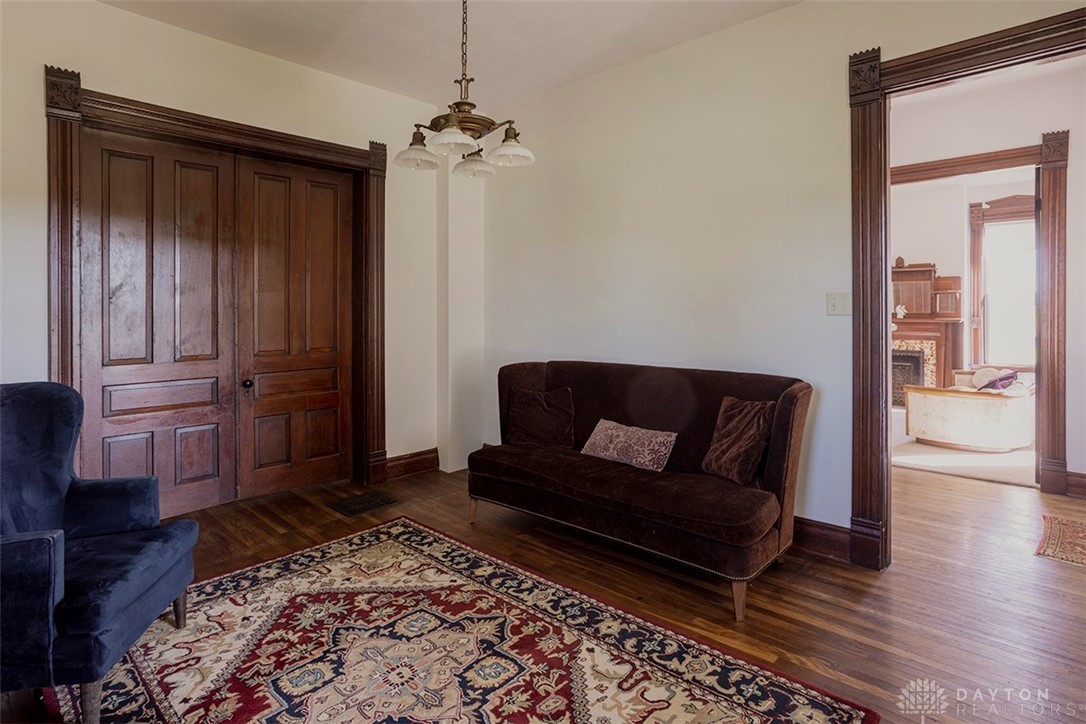 727 Clifton Road Xenia, OH 45385 - Photo 15 of 49 Parlor, French Doors Closed For Privacy