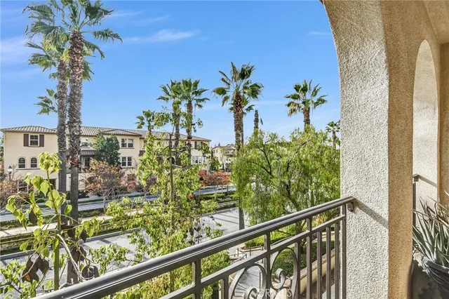 a view of balcony with a plant