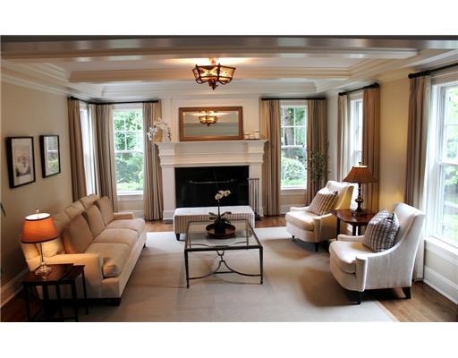 2 Parsonage Road Greenwich, CT 06830 - Photo 3 of 16 a living room with furniture and a fireplace