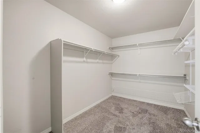 a view of an empty walk in closet
