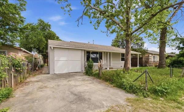 front view of a house with a tree in a yard