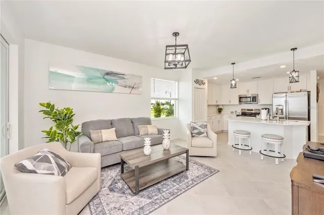 a living room with furniture