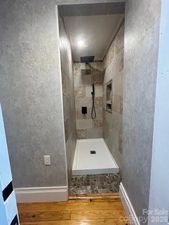 a bathroom with a shower