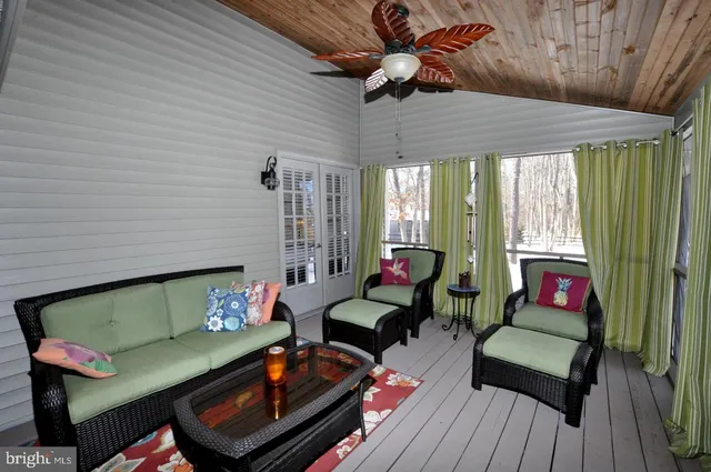 a outdoor living space with furniture