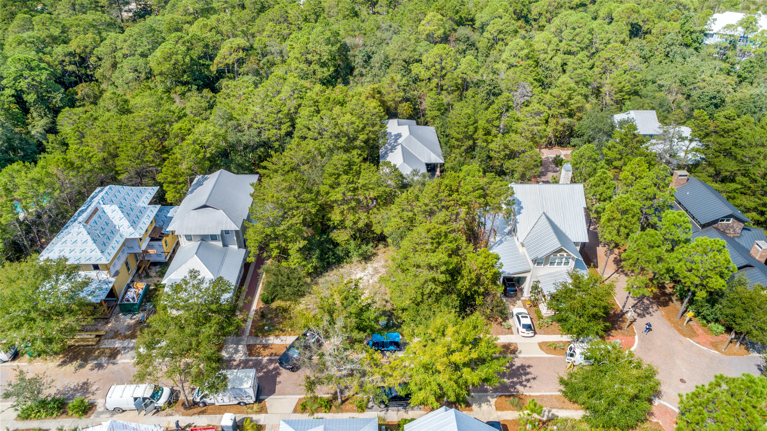 Lot 21 West Okeechobee Santa Rosa Beach Santa Rosa Beach, FL 32459 - Photo 4 of 37 an aerial view of residential house with outdoor space and trees all around