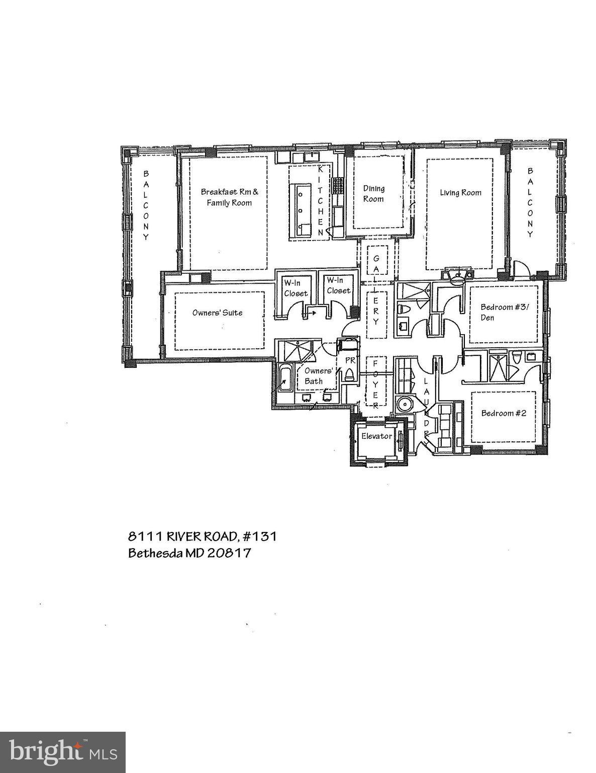 8111 River Road, Unit 131 Bethesda, MD 20817 - Photo 59 of 59 Floor plan