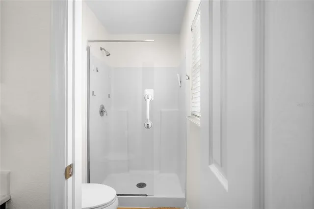 a bathroom with a shower
