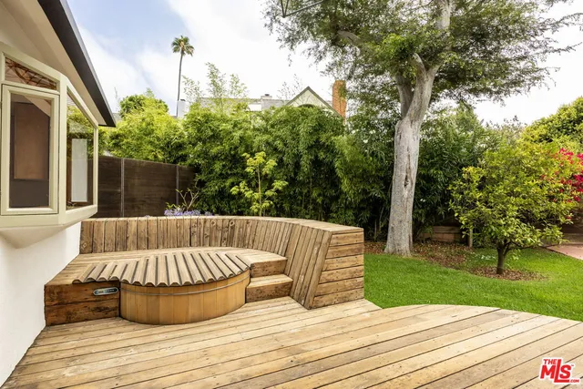 a view of outdoor space yard deck patio and swimming pool