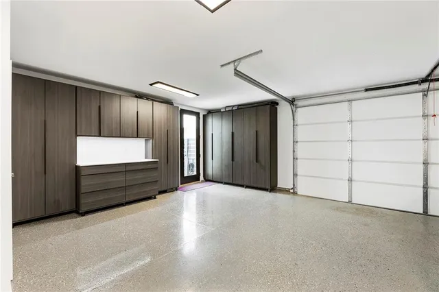 a view of car parked in front of building