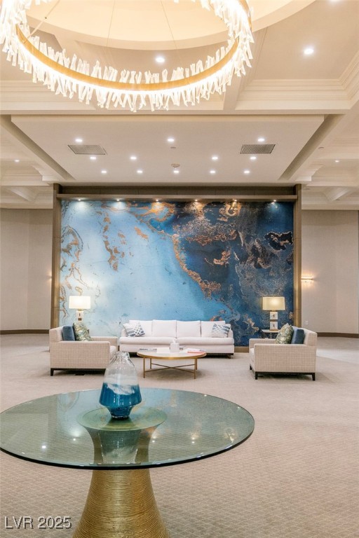 23 Cascade Creek Lane Las Vegas, NV 89113 - Photo 84 of 89 Building lobby with recessed lighting and coffered ceiling