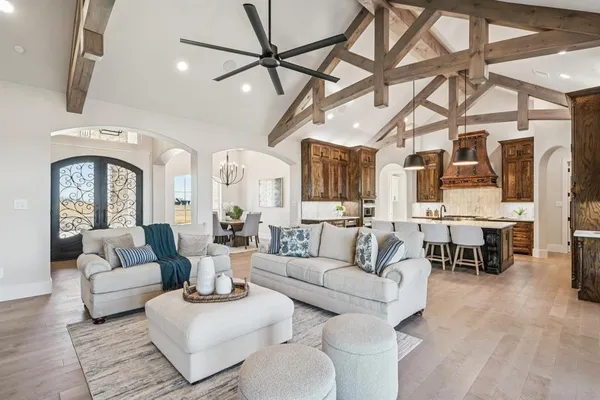 a living room with furniture
