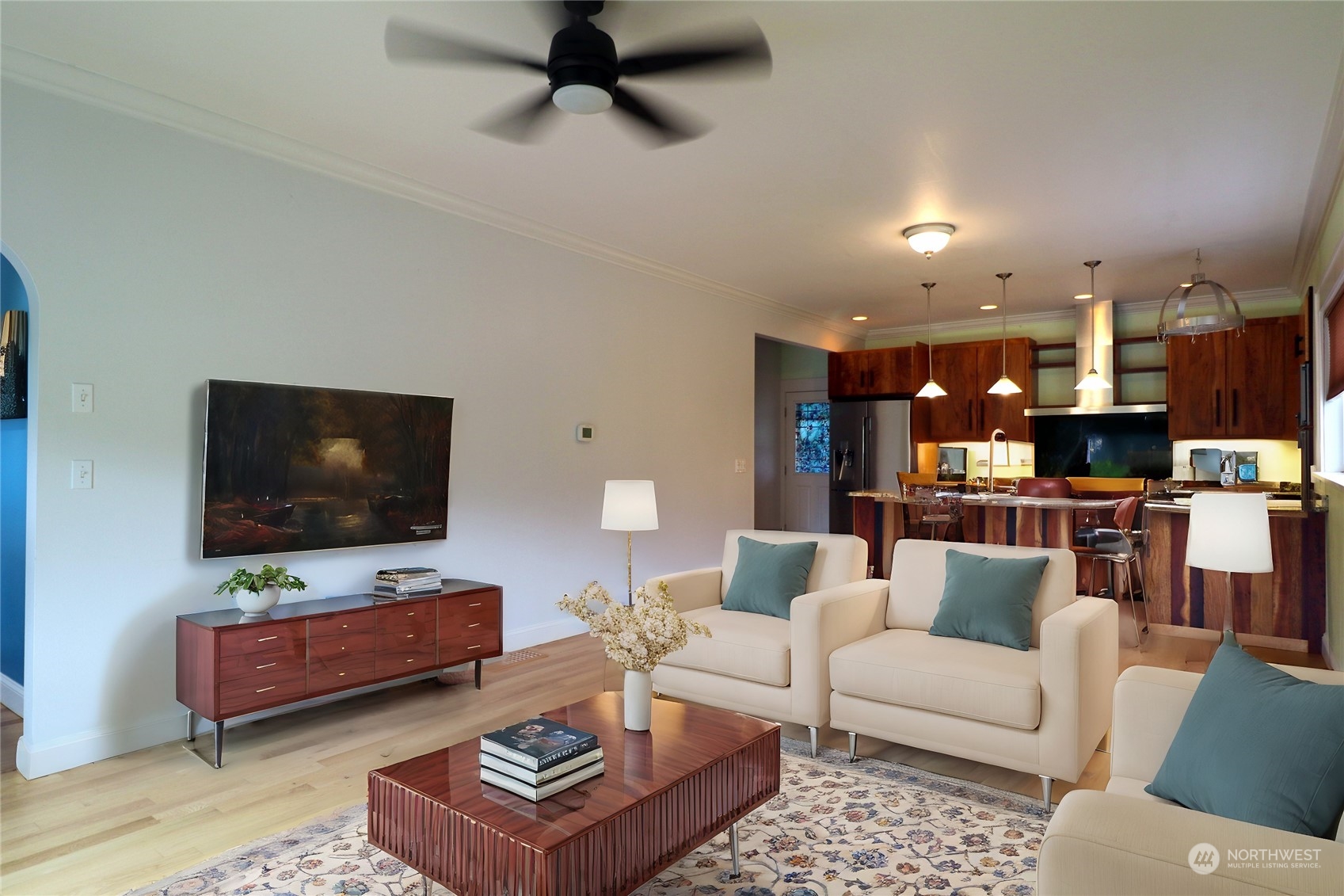 1908 4th Street Bremerton, WA 98337 - Photo 9 of 34 a living room with furniture and a flat screen tv