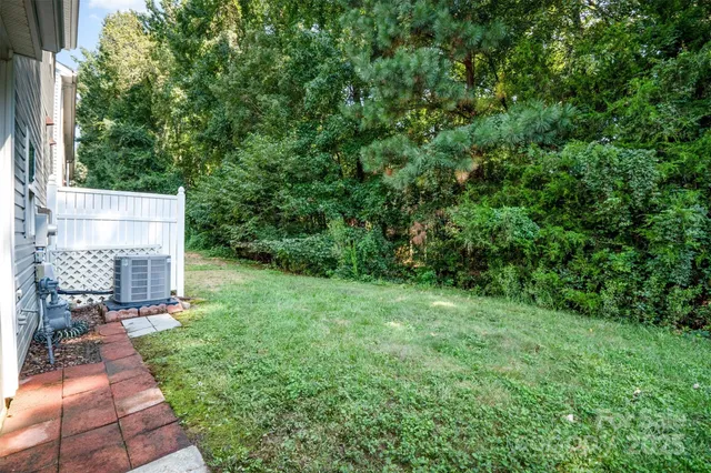 a view of a backyard with a garden