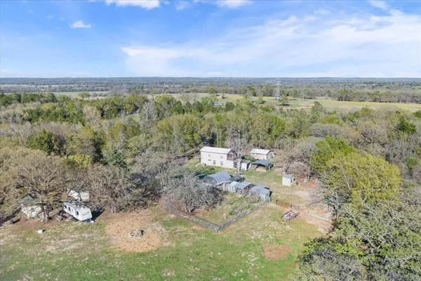 a view of a city with green space