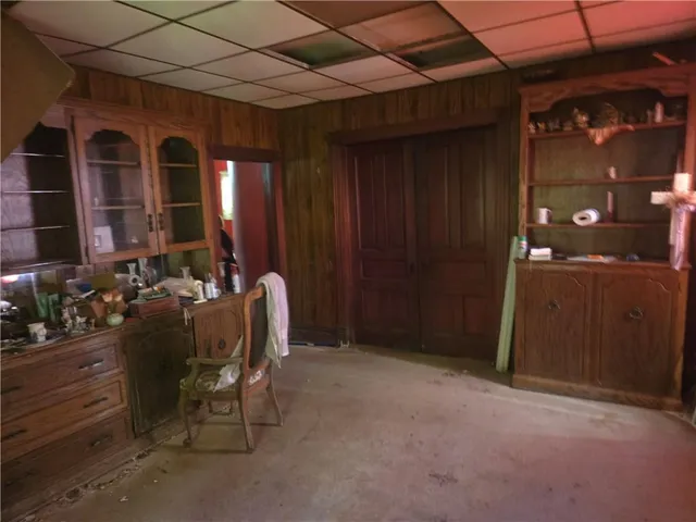 a view of a porch with seating space