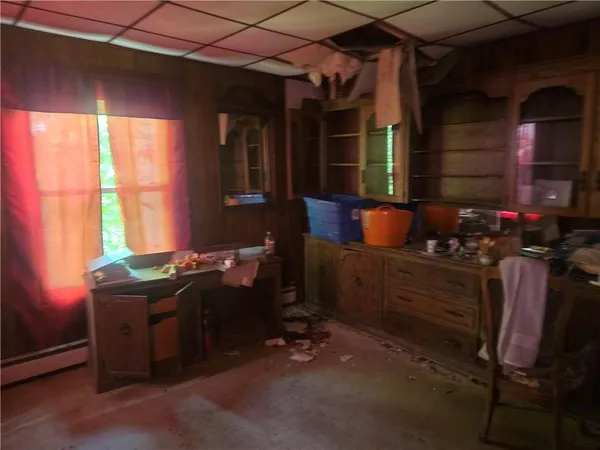 a room with furniture window and a table