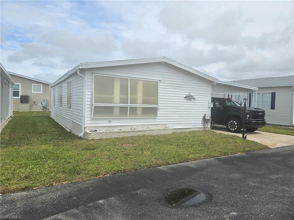 a house view with a garden space