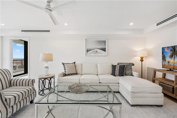 a living room with furniture