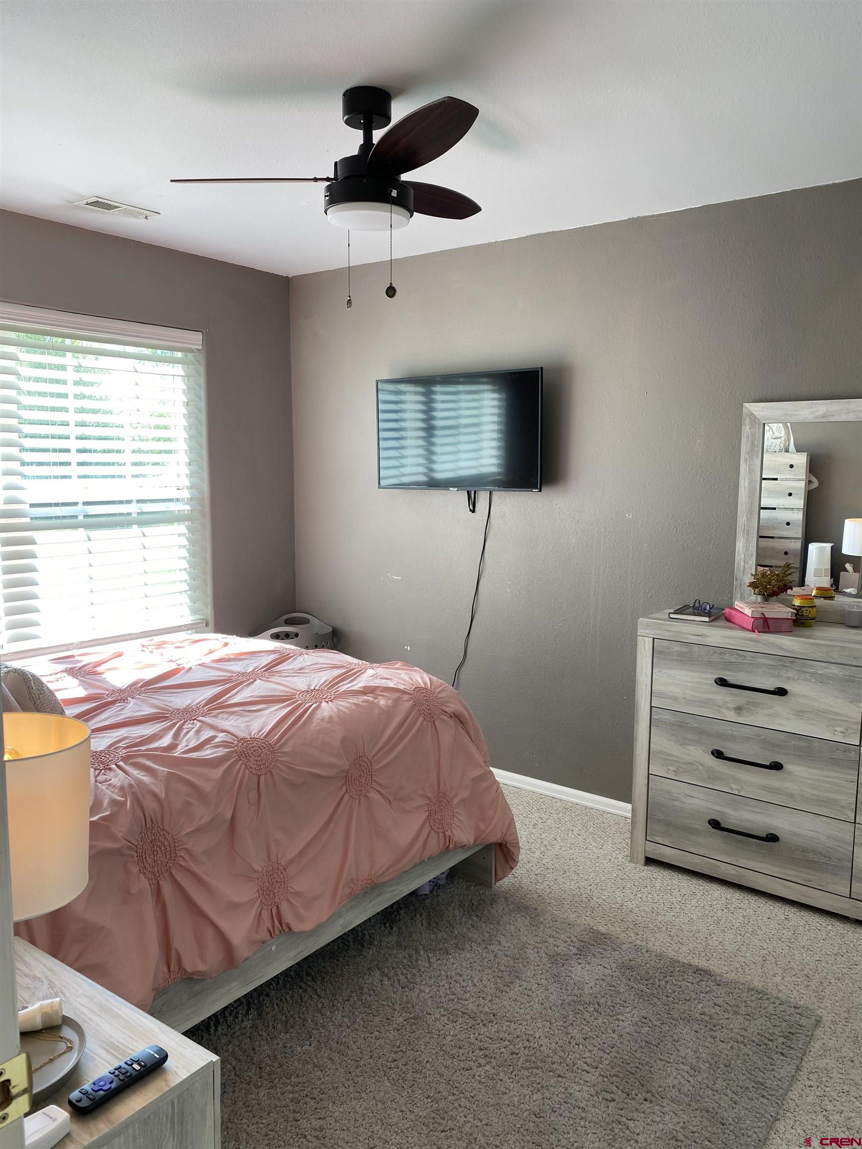 802 Riley Lane Delta, CO 81416 - Photo 12 of 16 a bedroom with a bed and a flat screen tv