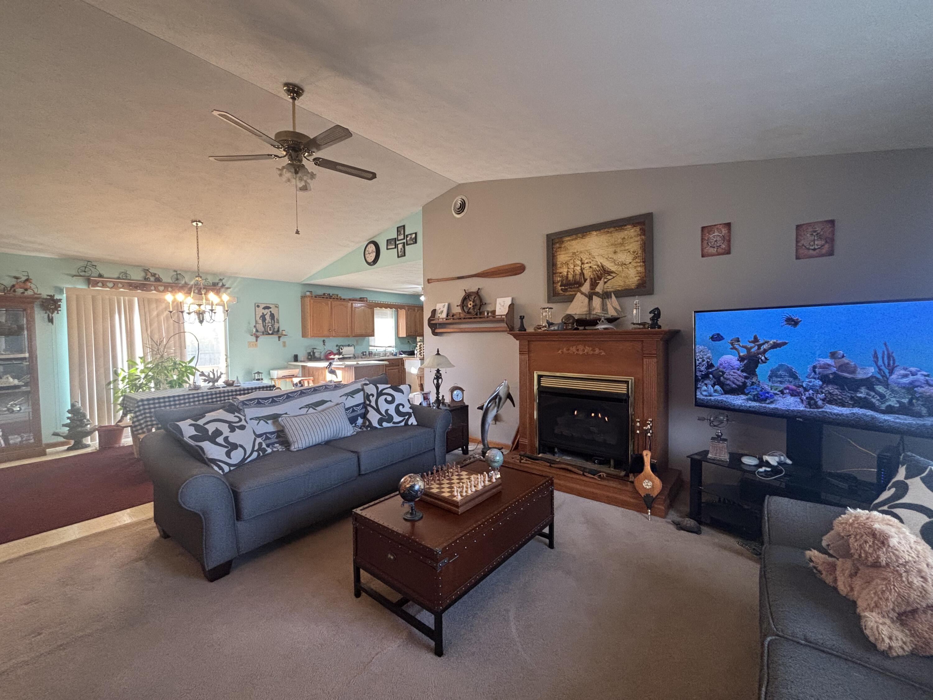 8193 Oak Tree Drive Rensselaer, IN 47978 - Photo 4 of 29 a living room with furniture and a fireplace