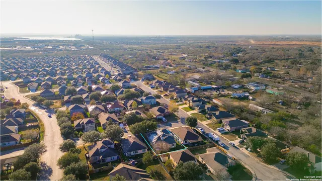 an aerial view of multiple house
