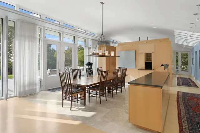 a view of kitchen with windows