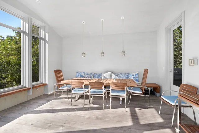 a view of a kitchen with a window