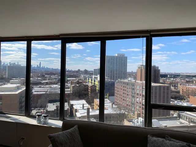 a view of a city from a window